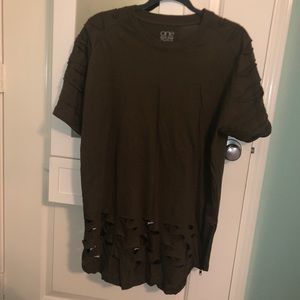 Stylish army green shirt!